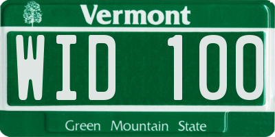 VT license plate WID100