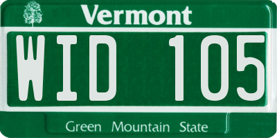 VT license plate WID105