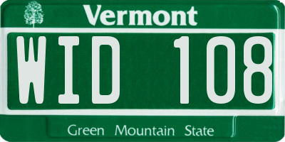 VT license plate WID108