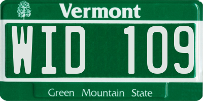 VT license plate WID109