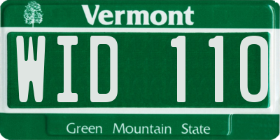 VT license plate WID110
