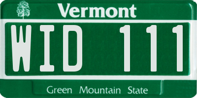 VT license plate WID111