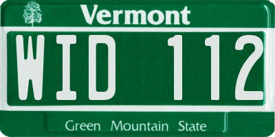 VT license plate WID112