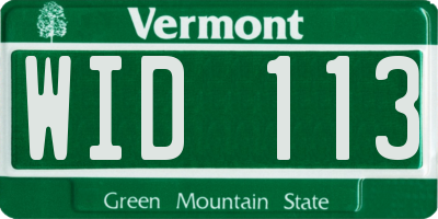 VT license plate WID113