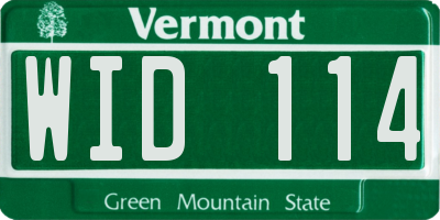VT license plate WID114