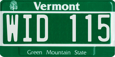 VT license plate WID115
