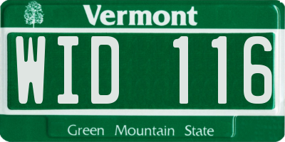 VT license plate WID116