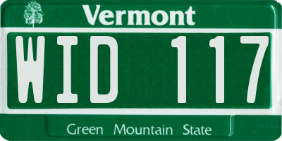 VT license plate WID117