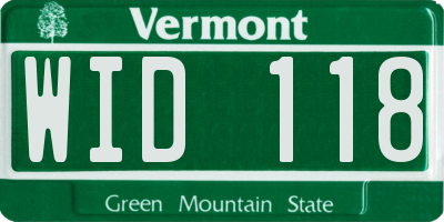 VT license plate WID118