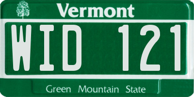 VT license plate WID121