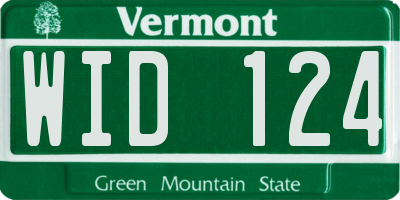 VT license plate WID124
