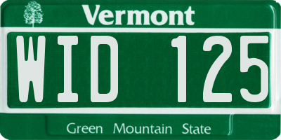VT license plate WID125