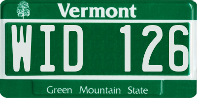 VT license plate WID126