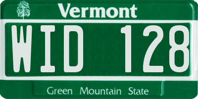 VT license plate WID128