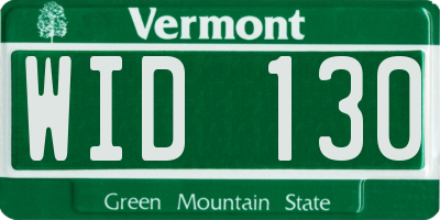 VT license plate WID130