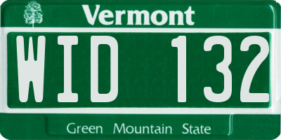 VT license plate WID132