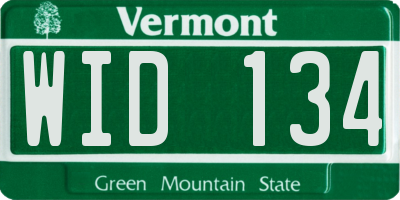 VT license plate WID134