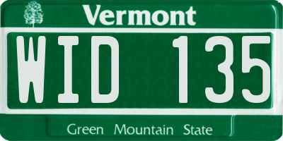 VT license plate WID135