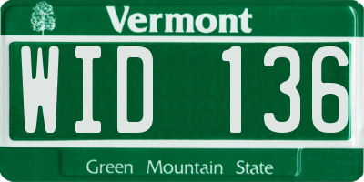 VT license plate WID136