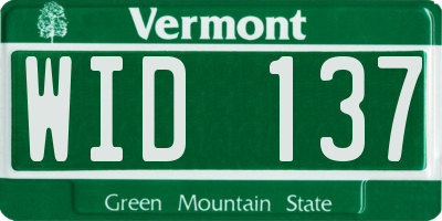 VT license plate WID137