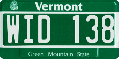 VT license plate WID138