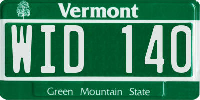 VT license plate WID140