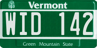 VT license plate WID142