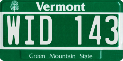 VT license plate WID143