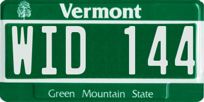 VT license plate WID144