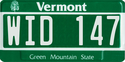 VT license plate WID147