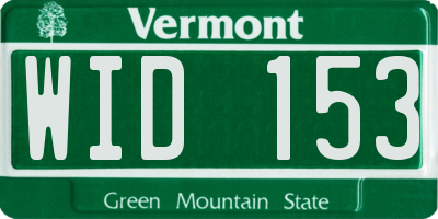 VT license plate WID153