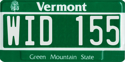 VT license plate WID155