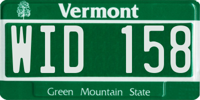 VT license plate WID158