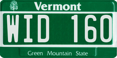 VT license plate WID160