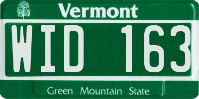 VT license plate WID163