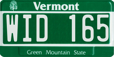 VT license plate WID165
