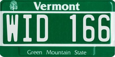 VT license plate WID166