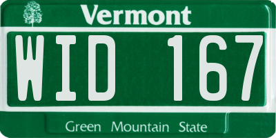VT license plate WID167