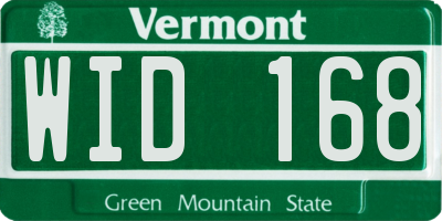 VT license plate WID168
