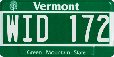 VT license plate WID172
