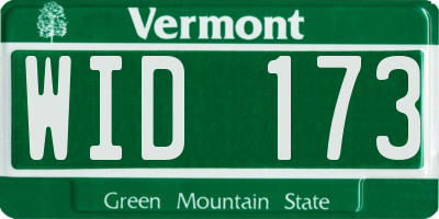 VT license plate WID173