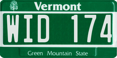 VT license plate WID174