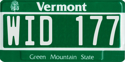 VT license plate WID177