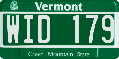 VT license plate WID179