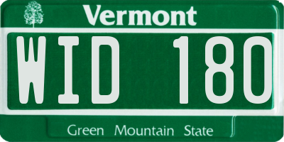 VT license plate WID180