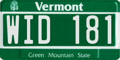 VT license plate WID181