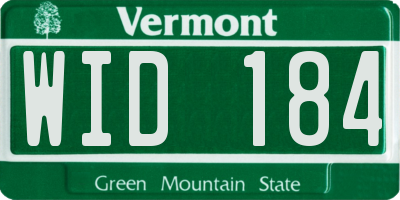 VT license plate WID184