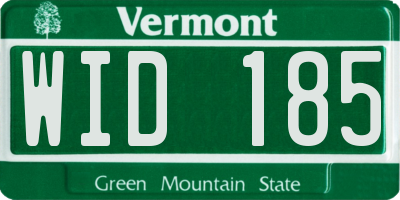 VT license plate WID185