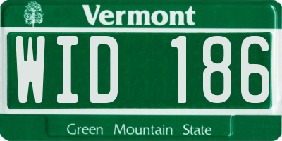 VT license plate WID186