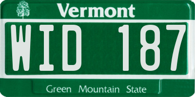 VT license plate WID187